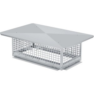 COZONY Chimney Cap 304 Stainless Steel Mesh Cover, Weatherproof Spark Arrestor with Easy Bottom Installation, Outdoor Flue Tile Guard, Silver - 1 of 4