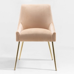 WestinTrends Upholstered Performance Velvet Accent Chair With Metal Leg - 1 of 4