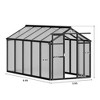 6x8 FT/6x10 FTGreenhouse for Outdoors, Polycarbonate Greenhouse with Roof Vent - 2 of 4