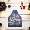 Unique Bargains Christmas Aprons Linen Dark Blue Black Beige White 21.65"x26.77" 1 Pcs - 2 of 4