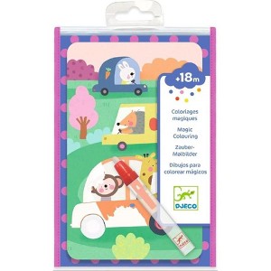 DJECO Magic Coloring Kit - On the Road, Includes 4 Reusable Boards and Water Pen, Ages 18 Months and Up - 1 of 3