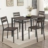 5pc Malsbary Industrial Dining Table Set Antique Brown - HOMES: Inside + Out: Rectangle, Wood Veneer, Metal Frame, Seats 4 - 2 of 3