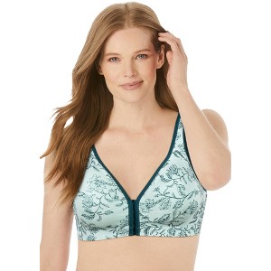 Catherines Women's Plus Size Cotton Comfort Front-Close No-Wire Bra - 1 of 4
