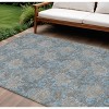 Blue Gray And Silver Floral Washable Indoor Outdoor Area Rug - 2 of 4