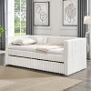 KTMBDW Twin Daybed with Trundle, Corduroy Upholstered Sofa Bed Frame with Wooden Support for Living Room, Bedroom and Guest Room - 4 of 4