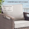 POCASSY Swivel Patio Chairs Swivel Rocker Set of 2, Dark Brown Hand-Brushed Arms 360° Swivel Outdoor Chairs with All Weather Brown Wicker & 4" Cushion - 2 of 4