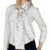 Slickblue White Silk Scarf with Little Black Dots – Lightweight, Soft Shawl for Women, Elegant Fashion Accessory, 2 Size - 3 of 3
