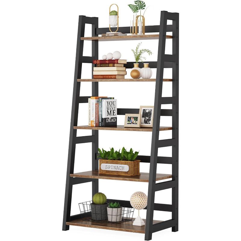 Tribesigns 5-Tier Bookshelf, Modern Ladder Bookcase for Home Office, 1 of 7