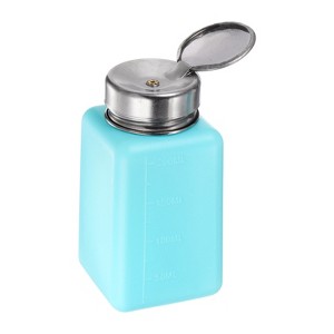 Unique Bargains Plastic Makeup Remover Nail Polish Push Down Alcohol Dispenser Bottles 6.7oz Blue - 1 of 4