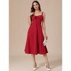 INSPIRE CHIC Women's Spaghetti Strap Sleeveless Sweetheart Neck Side Slit A-line Mid Dress - 4 of 4