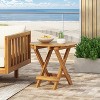 VYNXARIA Foldable & Adjustable Outdoor Acacia Wood Side Table - Teak Finish for Versatile Patio & Garden Use - 2 of 4