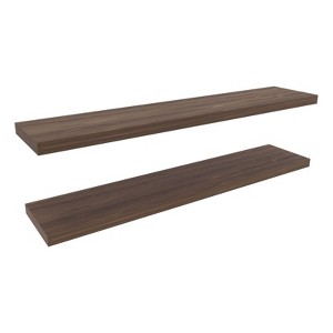 SEVOBAL Utility Storage Shelves Set of Two Floating Shelves Modern Design for Space-Saving Display for Living Room, Brown, 9.8"*47"*1.5" - 1 of 4