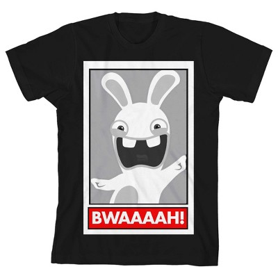 Rabbids Bwaaaah! Frame Boy's Black T-shirt