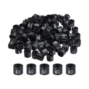 Unique Bargains Round Plastic Reusable Garment Hanger Marker Number Tag Black 100 Pcs - 1 of 3