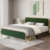 Velvet Upholstered Bed Frame with Headboard - 3 of 4