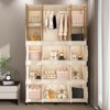 SEVOBAL Portable Wardrobe Kids Closet Storage Organizer Children's Wardrobe Closet Magnetic Doors Hanging Baby Cabinet, White, 123.01"*46"*46" - 2 of 4