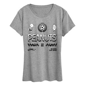 Women's - Peanuts - Charlie Brown Soccer Jersey Short Sleeve Graphic T-Shirt - 1 of 4