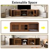 Extendable TV Stand with Cat Cushion, Pet-Friendly Entertainment Center with Sliding Door, Wooden Media TV Console Table for Living Room Bedroom - 4 of 4