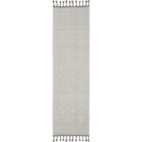 Nourison Elwood Contemporary Indoor Tassel Fringe Area Rug Grey/ivory 2 ...