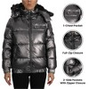 Spire By Galaxy Women's Full Zip Heavyweight Bubble Jacket With Detachable Faux Fur Hood - 2 of 3