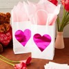 Blue Panda 24 Pack White Valentines Day Gift Bags with Handles for Galentines with Pink Heart, Goodie Treat Bags, 8.6 x 5.2 x 3.1 in - 2 of 4