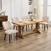 VYNXARIA French Vintage Tufted Upholstered Fabric Dining Chair,Set of 2,Beige - 4 of 4