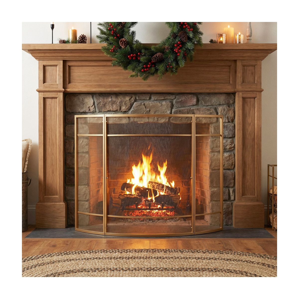 Christopher Knight Home Asuka Modern Metal Single Panel Fireplace Screen - thumbnail 9