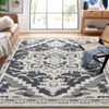8'x10' Floral Medallion High Low Pile Tufted Living Room Rugs, Soft Non Shedding Bedroom Carpet, Vintage Retro Accent Floor Cover for Office, Grey - 4 of 4