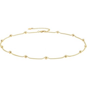 18K Gold Plated Paperclip Choker with Freshwater Cultured Pearl Pendant, Dainty Satellite Chain Necklace - 1 of 4