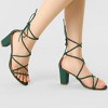 Allegra K Women's Casual Strappy Ankle Straps Lace Up Chunky Heel Sandals - 2 of 4