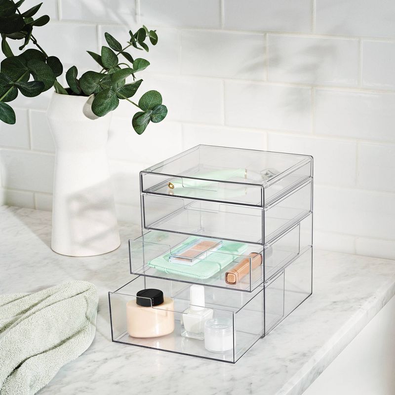 4 Drawer Stackable Countertop Organizer Clear - Brightroom&#8482;, 2 of 13