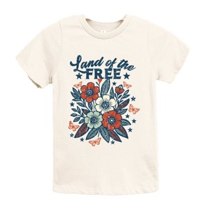 The Juniper Shop Distressed Land Of The Free Flowers Youth Short Sleeve Tee - 1 of 4