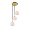 Elegant Lighting Baxter 3 Lights Brass Pendant With Frosted White Glass - 3 of 4