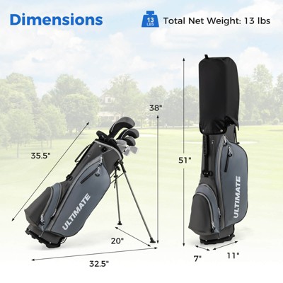 Men's Right Handed Gray Complete Golf Club Set with Bag