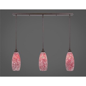 Toltec Lighting Any 3 - Light Chandelier in  Bronze with 5.5" Red Fusion Shade - 1 of 1