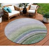 Teal Blue Artichoke Green And Green Abstract Washable Indoor Outdoor Area Rug - 2 of 4