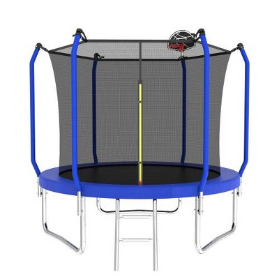 BestParts 10FT Outdoor Trampoline with Basketball Hoop & Safety Net – ASTM Approved Heavy-Duty Bouncer