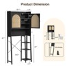 Rattan Over The Toilet Storage Cabinet with Adjustable Shelf and Wood Rack, Tall Storage Shelves - 2 of 4