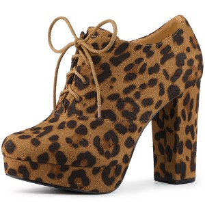Perphy Women's Lace Up Round Toe Cushioned Insole Platform Chunky Heel Ankle Boots - 1 of 4