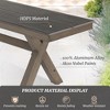 Modern Outdoor Dining Table for 6, Patio Table with Sturdy X-Legs, Durable HDPS & Aluminum, Weather Resistant, 3-Year Warranty, Dark Gray - 2 of 4