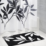 Mdesign Bathroom Accessory Set Leafy Shower Curtain Spa Bath Mat Rug Target