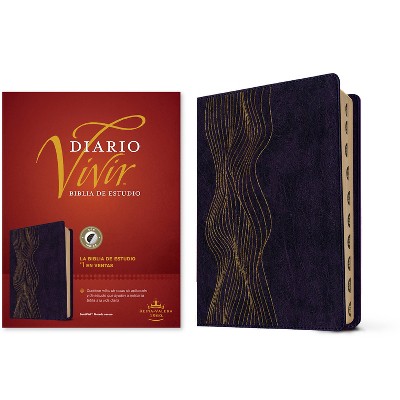 Biblia de Estudio del Diario Vivir Rvr60 (Sentipiel, Morado Oscuro, Índice, Letra Roja) - (Leather Bound)
