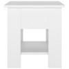 vidaXL Modern Coffee Table with Storage Shelf - White Engineered Wood - Dimension: 15.7"x15.7"x16.5", Assembly Required - 4 of 4