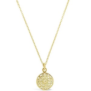SHINE by Sterling Forever Sterling Silver Intricate Cutout Disk Pendant Necklace - 1 of 4