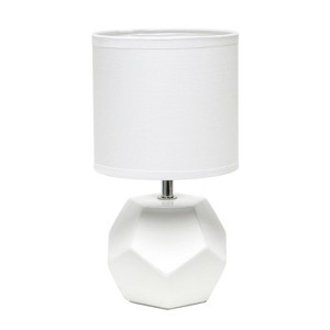 Simple Designs 10.24" Round Geometric Prism Mini Table Lamp with Matching Fabric Shade - 1 of 4