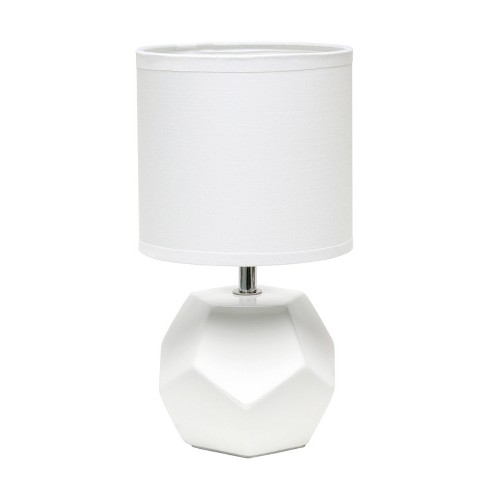 Simple Designs 10.24" Round Geometric Prism Mini Table Lamp with Matching Fabric Shade - image 1 of 4