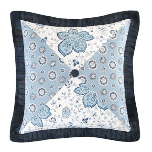 C&F Home 16" x 16"  Navy With Button Embroidered Throw Pillow - 1 of 3