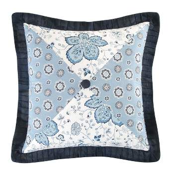 C&F Home 16" x 16"  Navy With Button Embroidered Throw Pillow