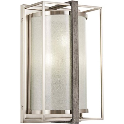 Minka Lavery Tyson's Gate 12"H Brushed Nickel with Shale Wood Wall Sconce