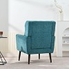 CAVINAS Comfy Accent Chair, Teddy Fabric Living Room Chair with Wood Legs, Reading Chair for Bedroom, Living Room, Office - 3 of 4